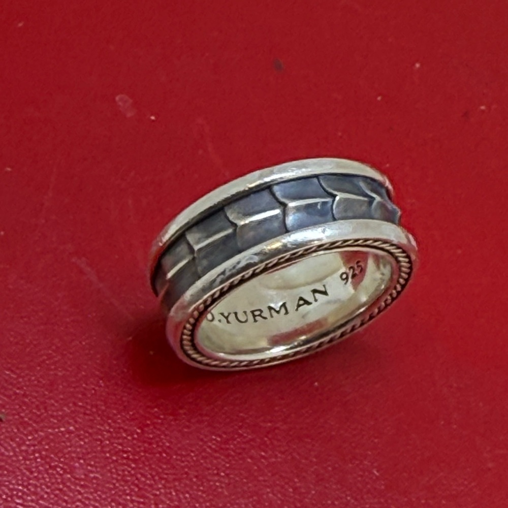 Authentic David Yurman Armory Sterling Silver Men's Band Ring Size 9.5 - Picture 1 of 8
